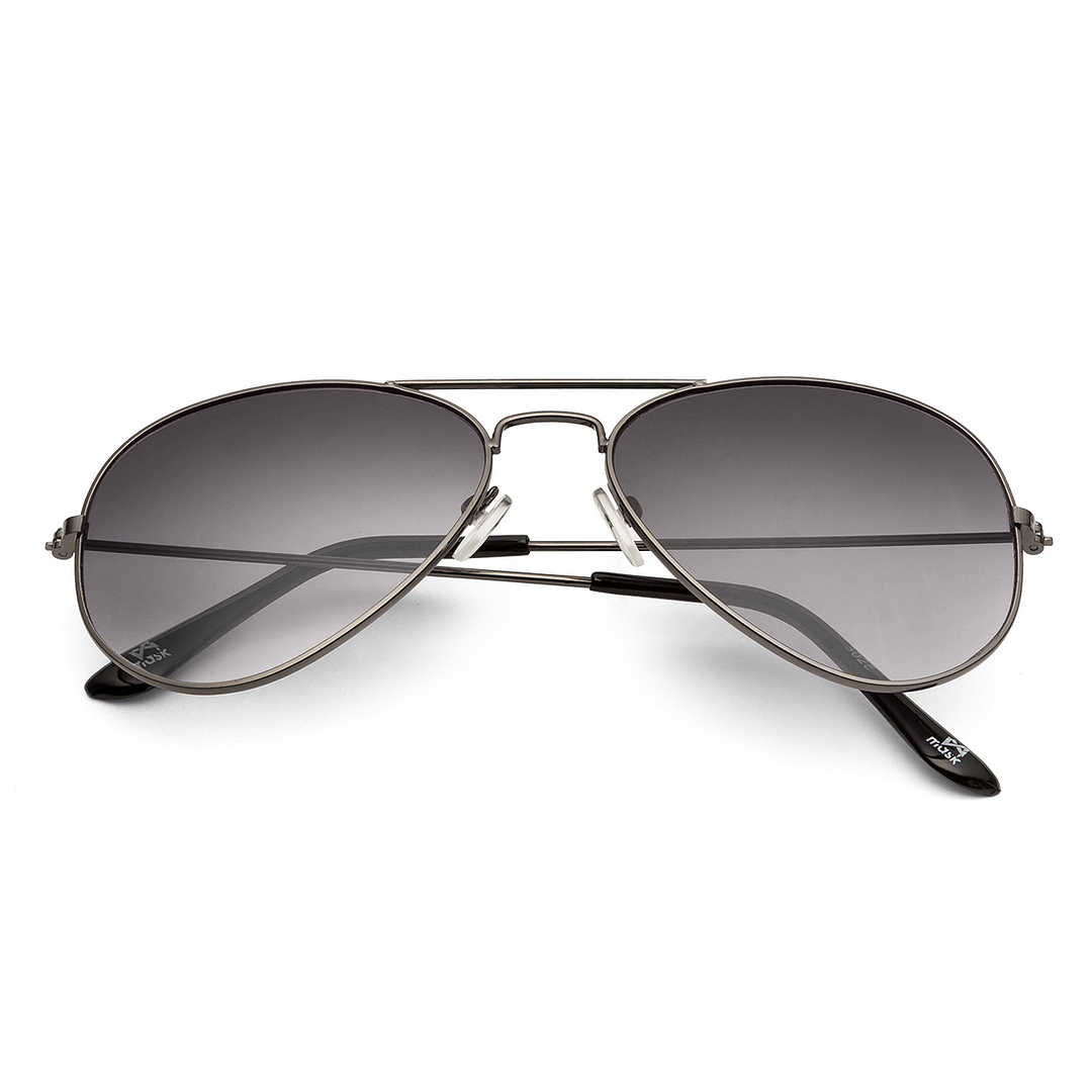 BRANDED Mid Gunmetal Full Rim Aviator right side