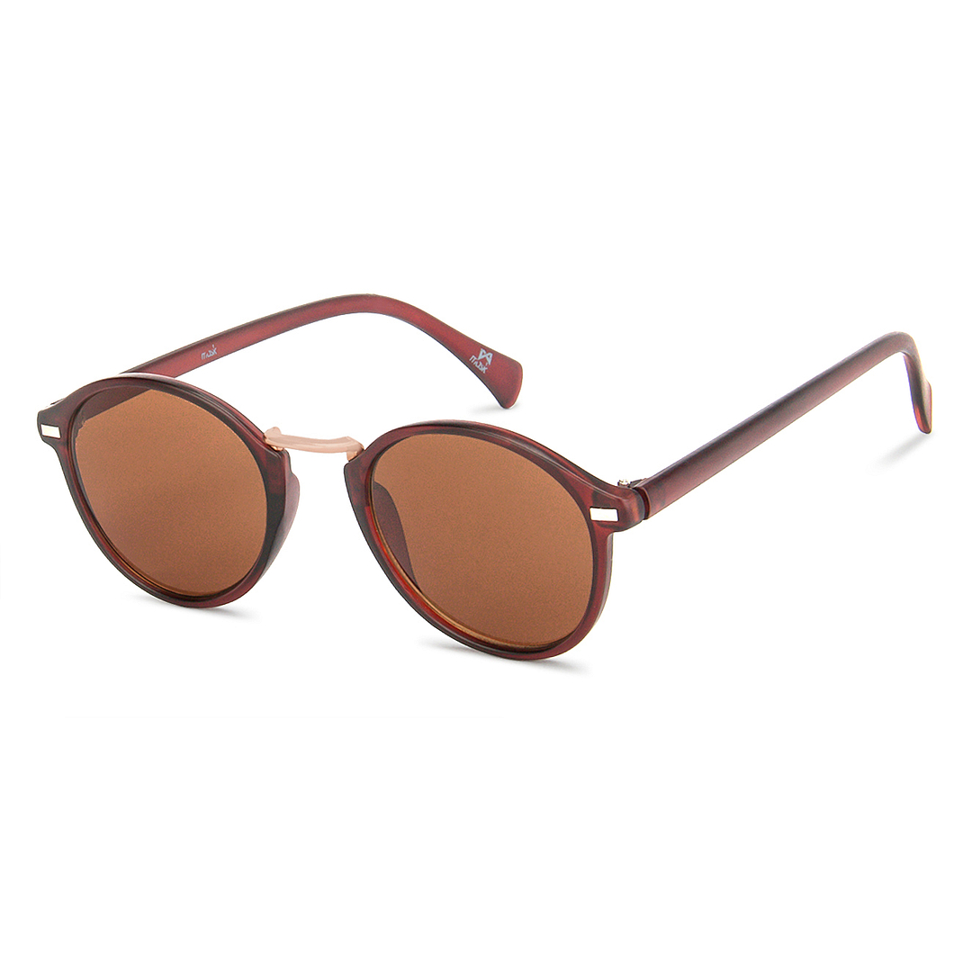 Mask Light Brown Full Rim Round left side