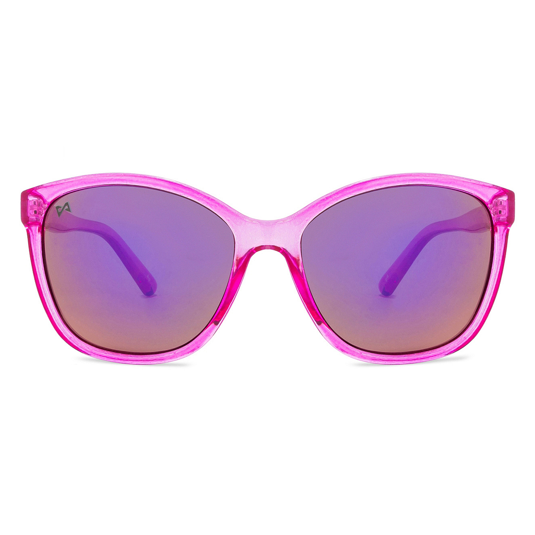 BRANDED Pink Transparent Full Rim Cat Eye left side