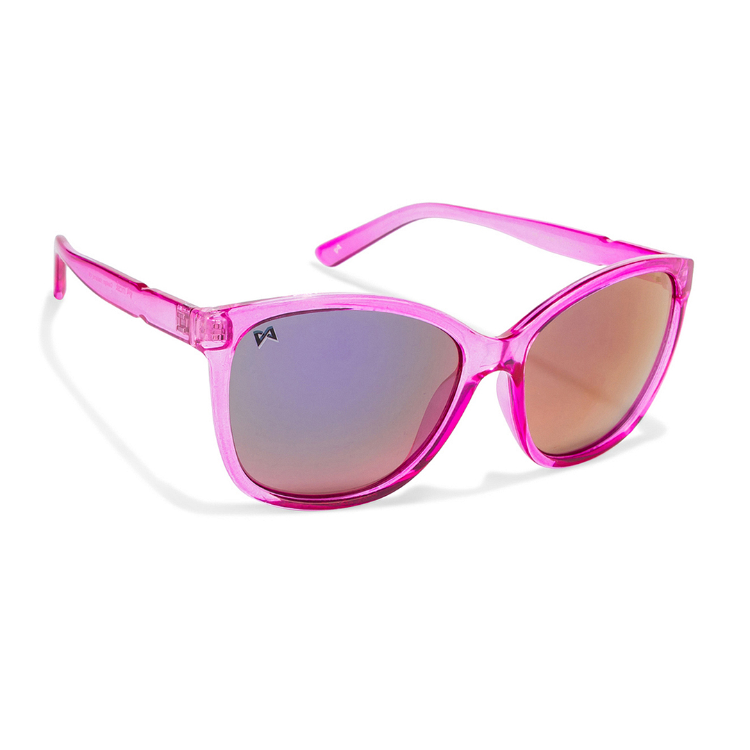 BRANDED Pink Transparent Full Rim Cat Eye left side