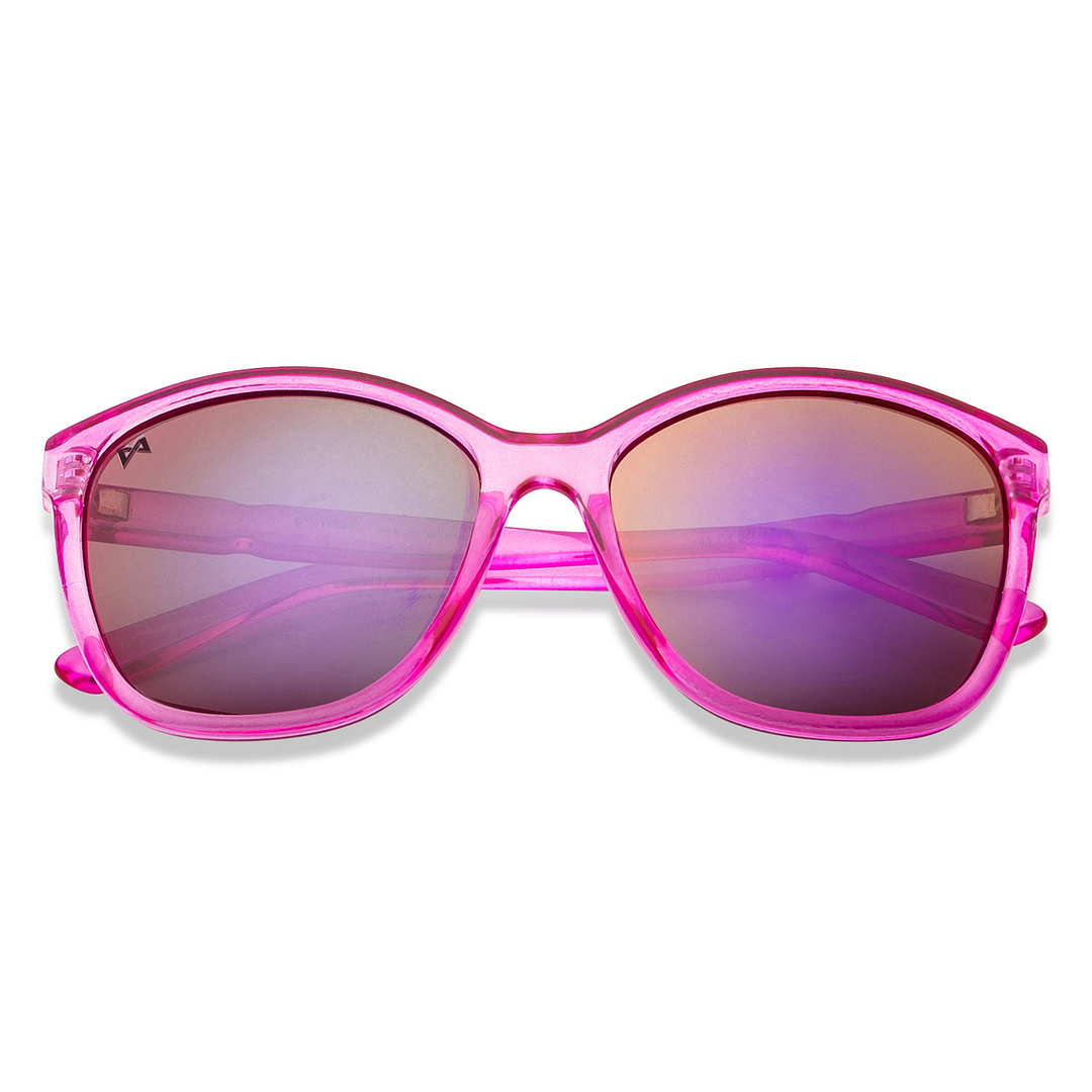BRANDED Pink Transparent Full Rim Cat Eye right side