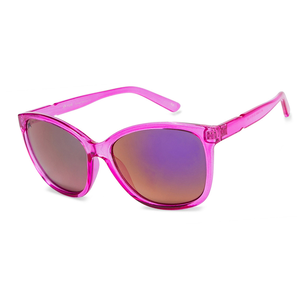 BRANDED Pink Transparent Full Rim Cat Eye left side