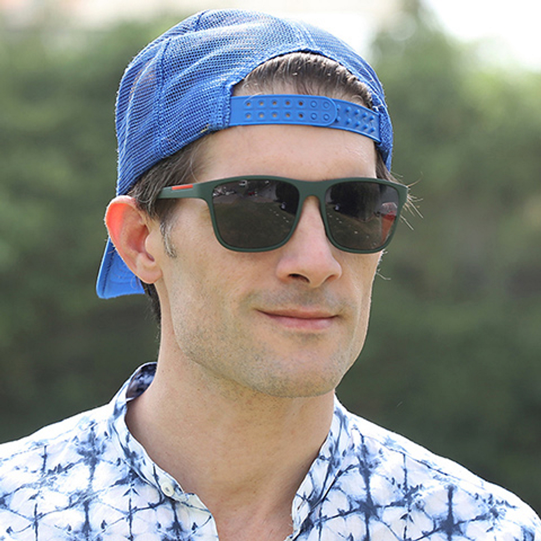 BRANDED Light Green Full Rim Square right side