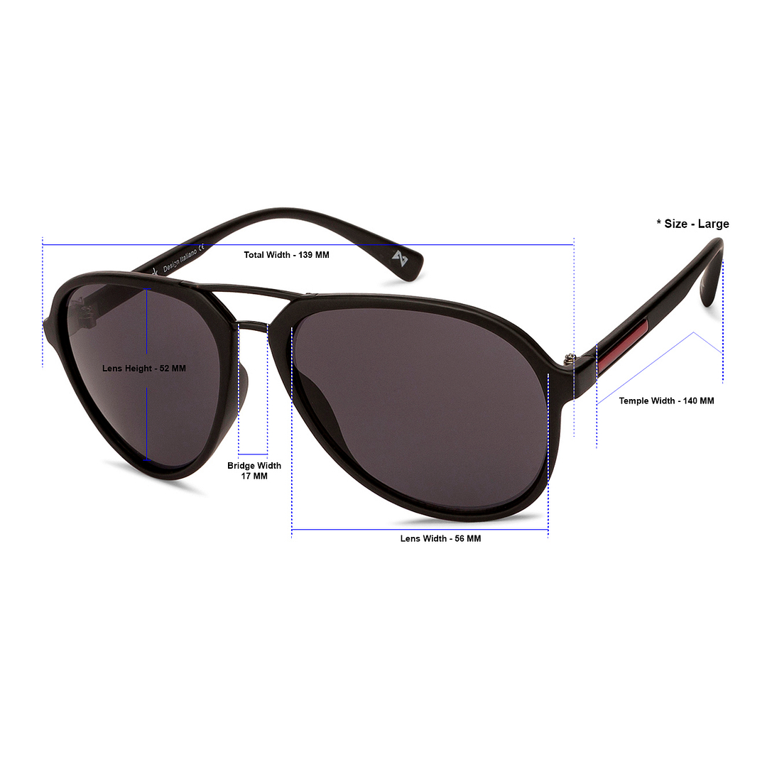 Mask Black Full Rim Aviator left side