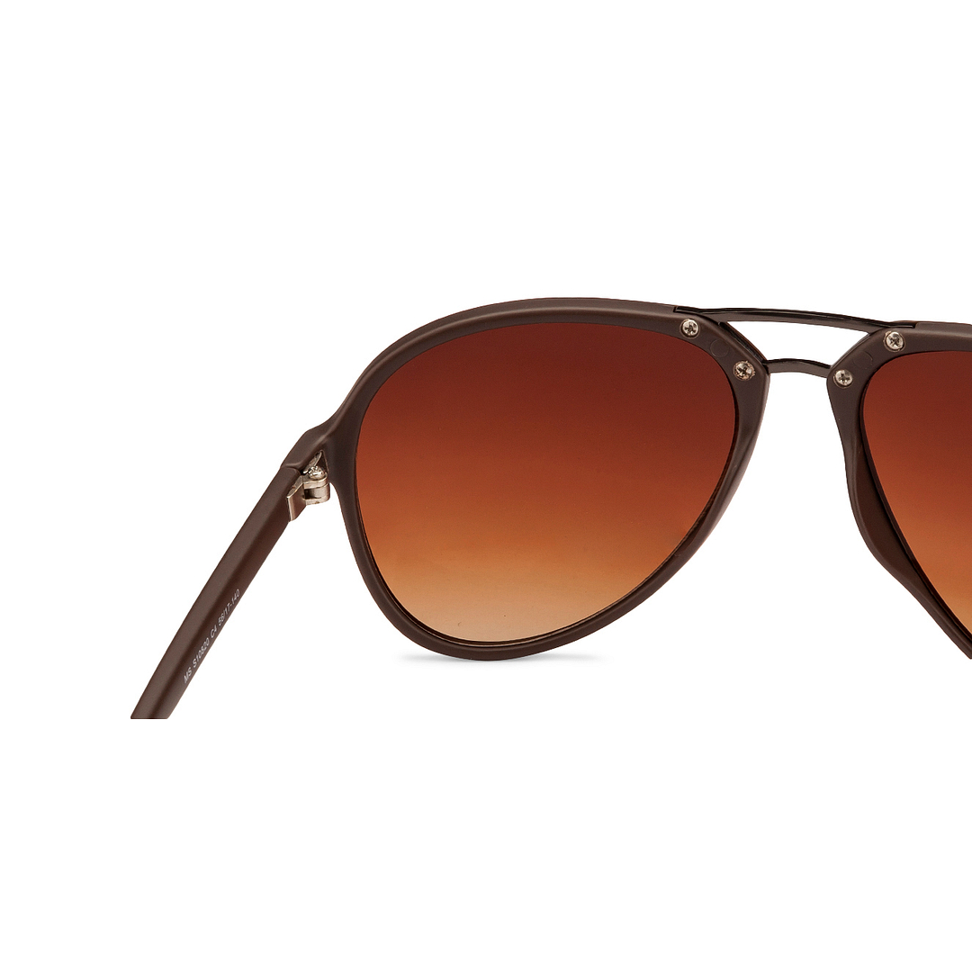 Mask Light Brown Full Rim Aviator left side