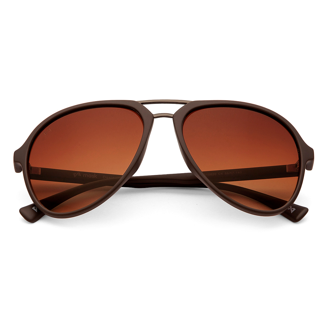 Mask Light Brown Full Rim Aviator right side