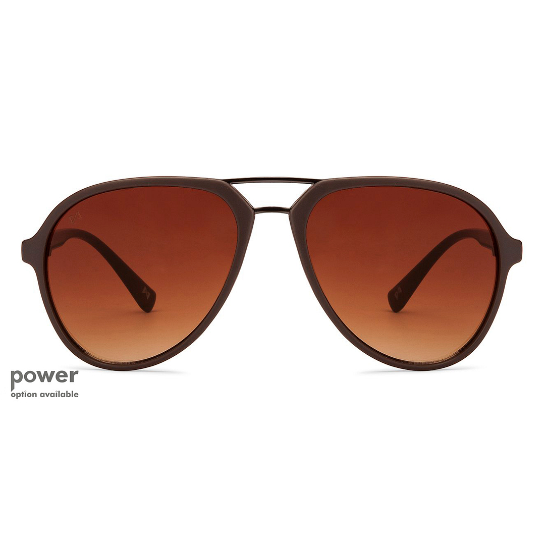 Mask Light Brown Full Rim Aviator left side
