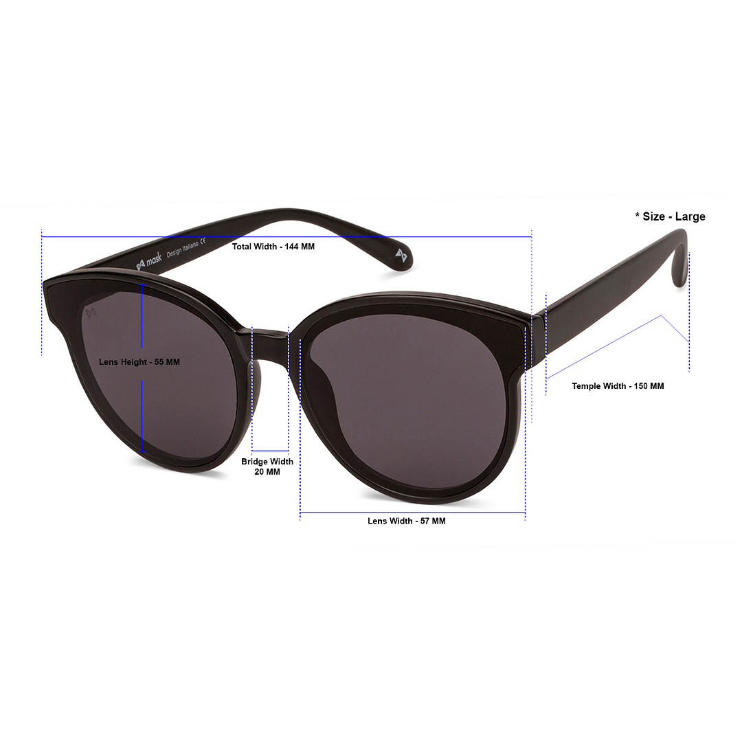 Mask Black Full Rim Round left side