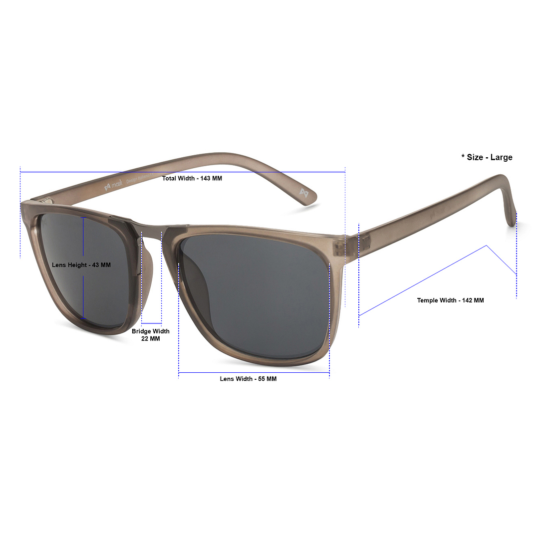 BRANDED Grey Transparent Full Rim Rectangle right side