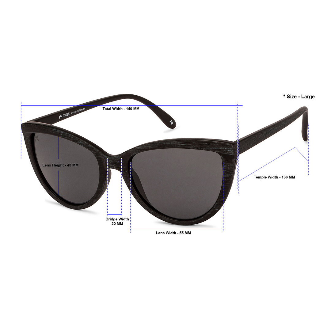 Mask Black Full Rim Cat Eye left side