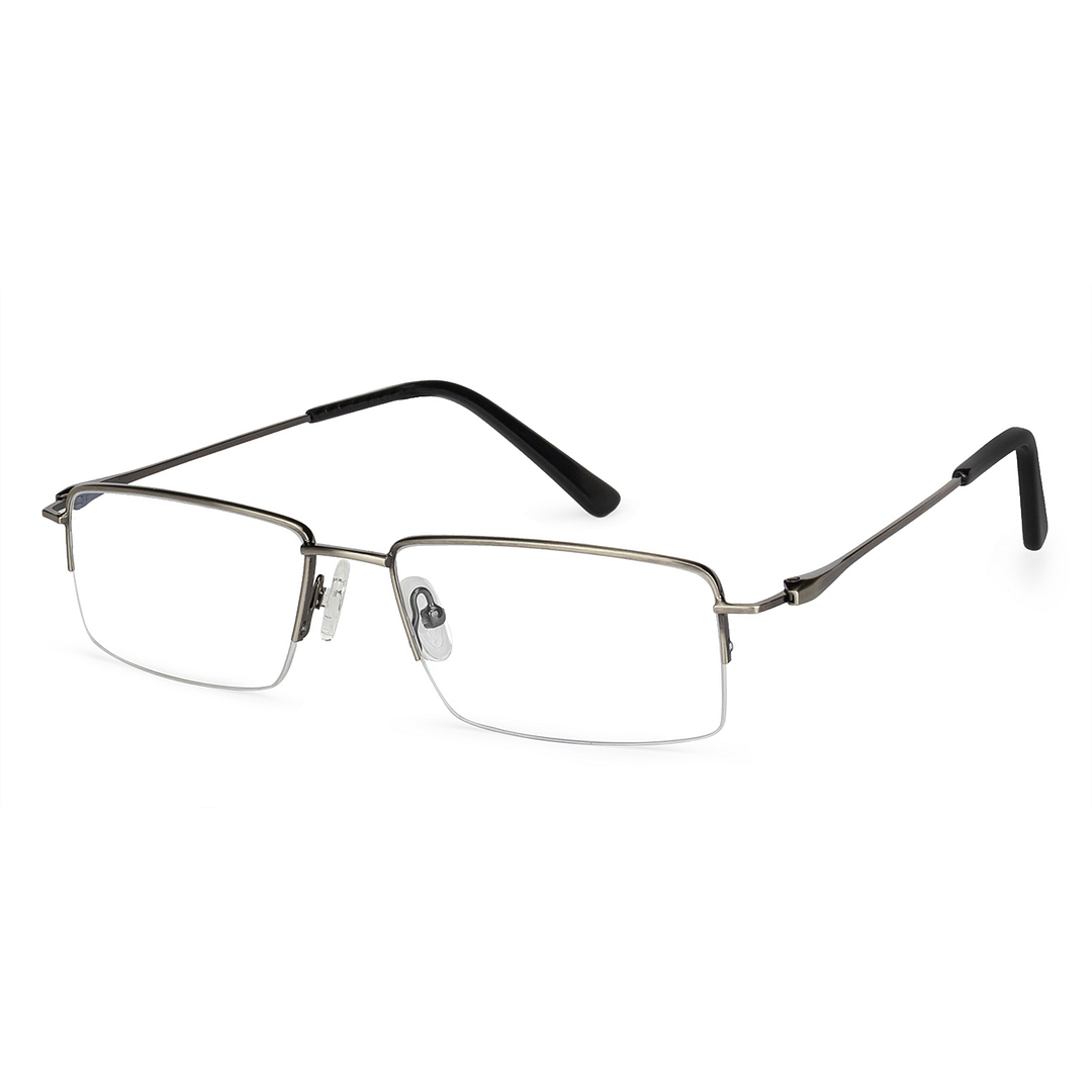 Buy Gunmetal Black Half Rim Rectangle Vincent Chase SLEEK STEEL