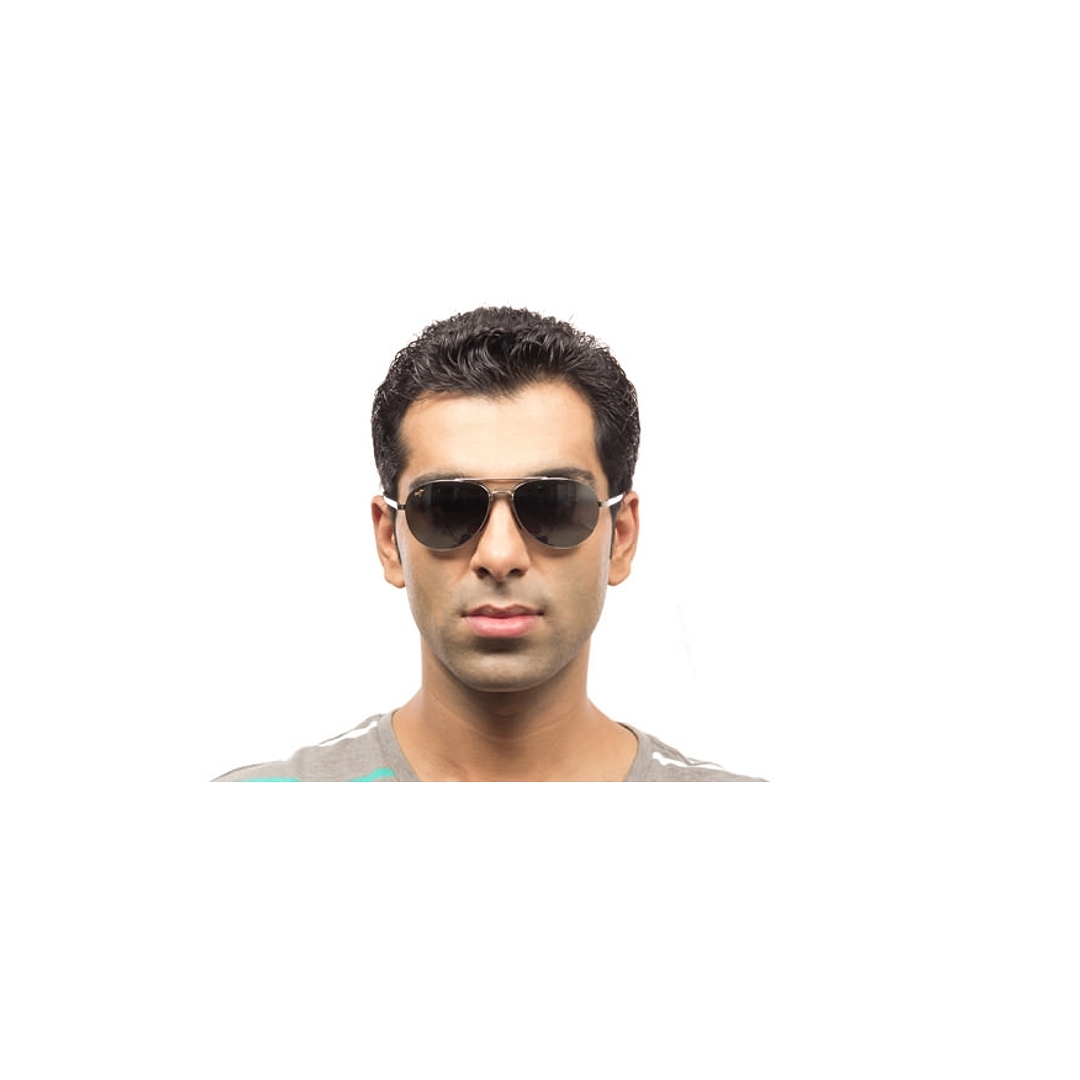 BRANDED Silver Full Rim Aviator right side