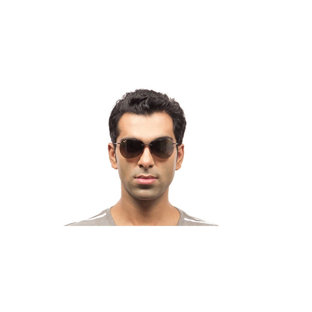 BRANDED Red Rimless Aviator right side