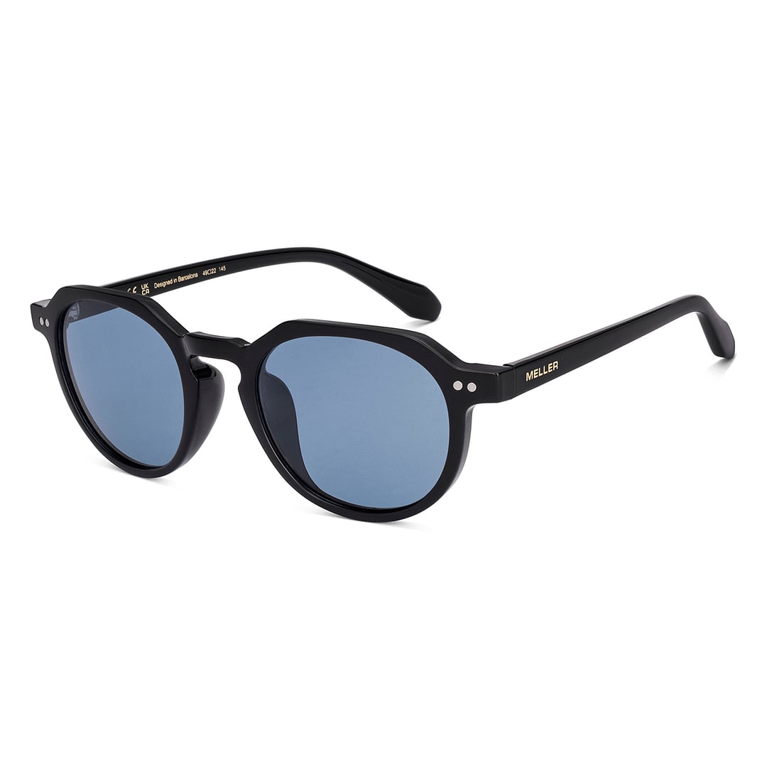 Meller Black Full Rim Round left side