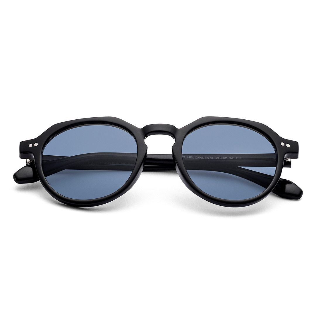 Meller Black Full Rim Round left side