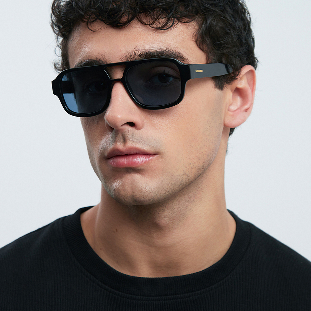 Meller Black Full Rim Rectangle left side