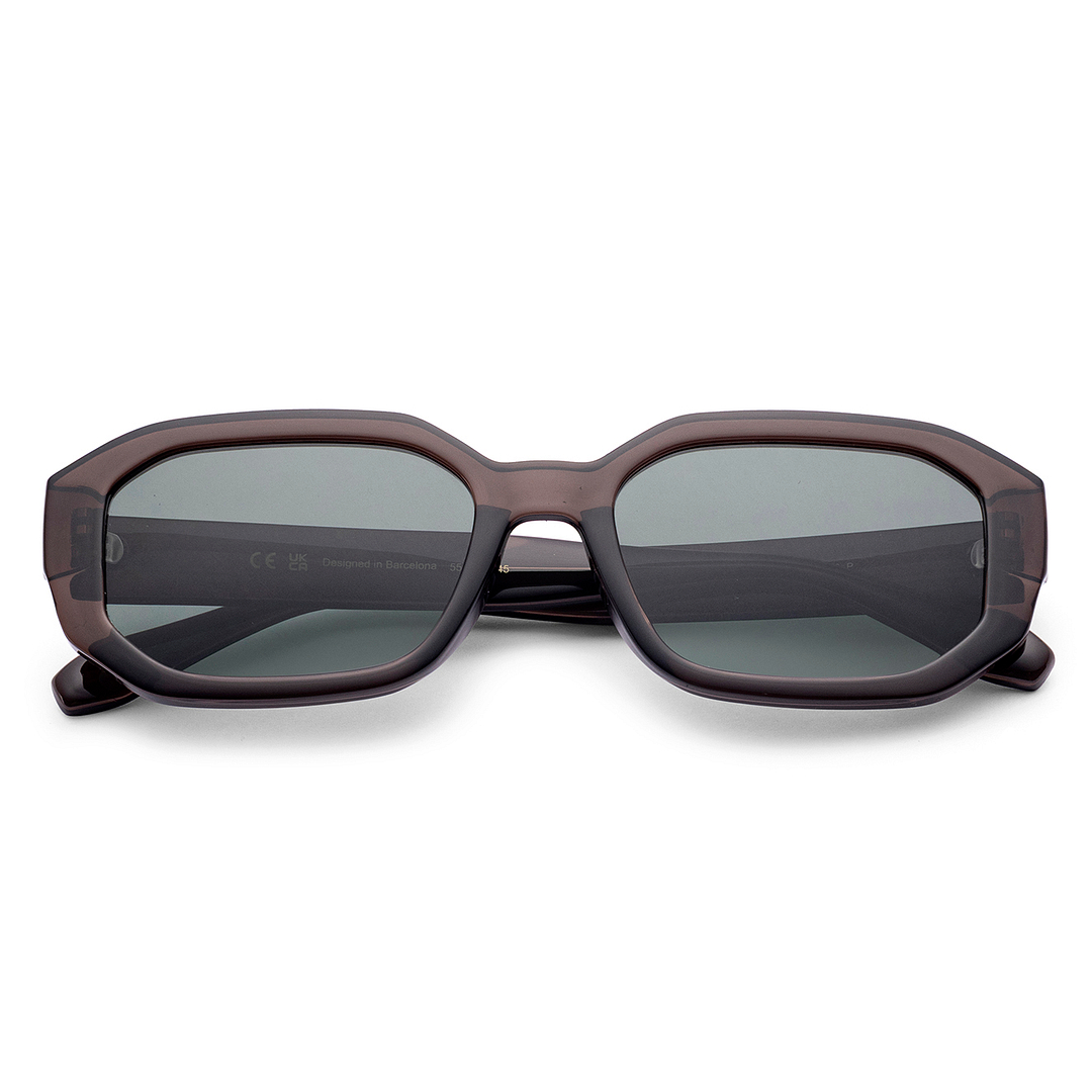 Meller Brown Transparent Full Rim Rectangle left side