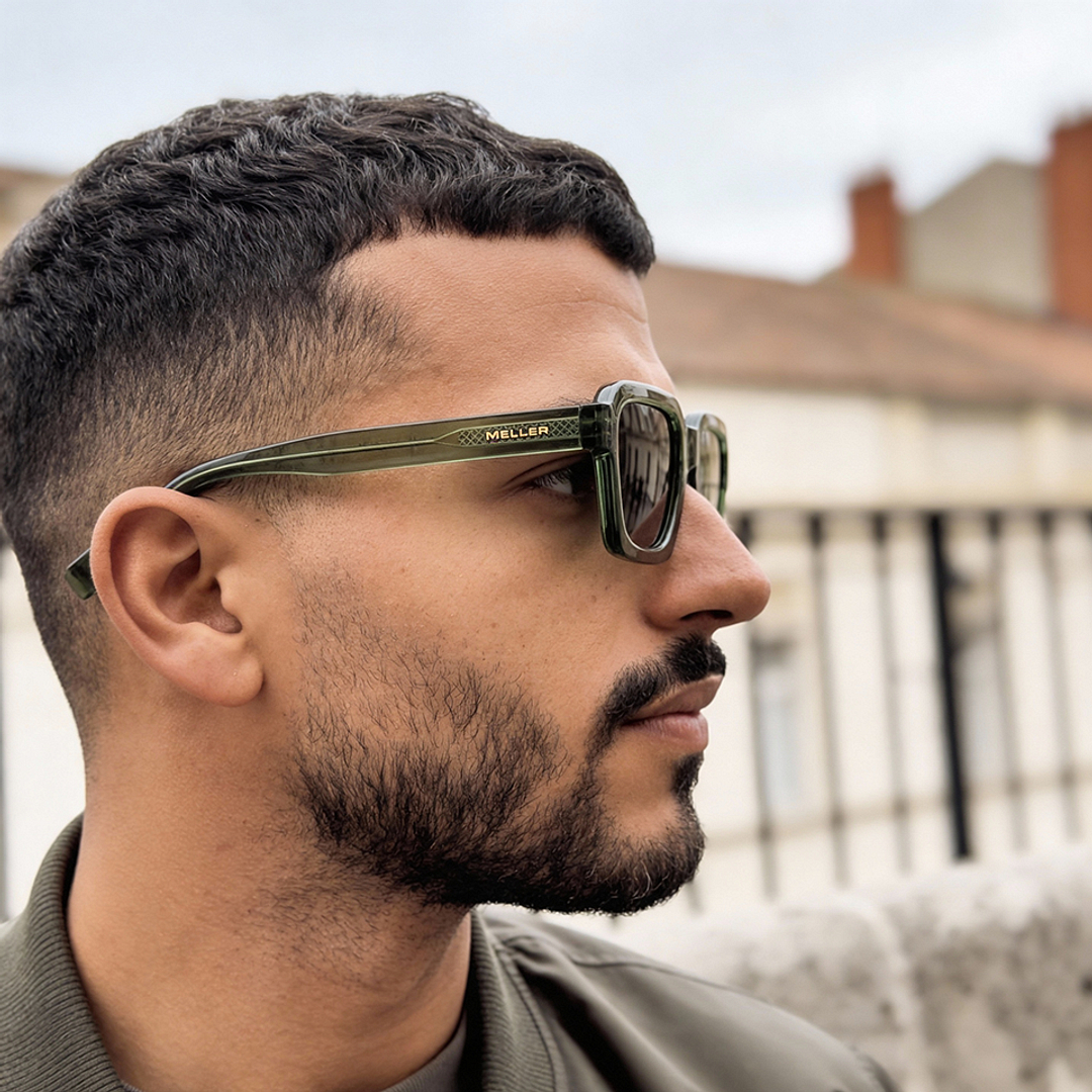 Meller Green Full Rim Rectangle left side