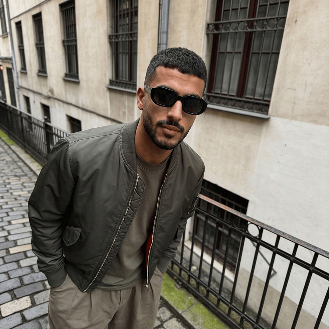 Meller Black Full Rim Geometric left side