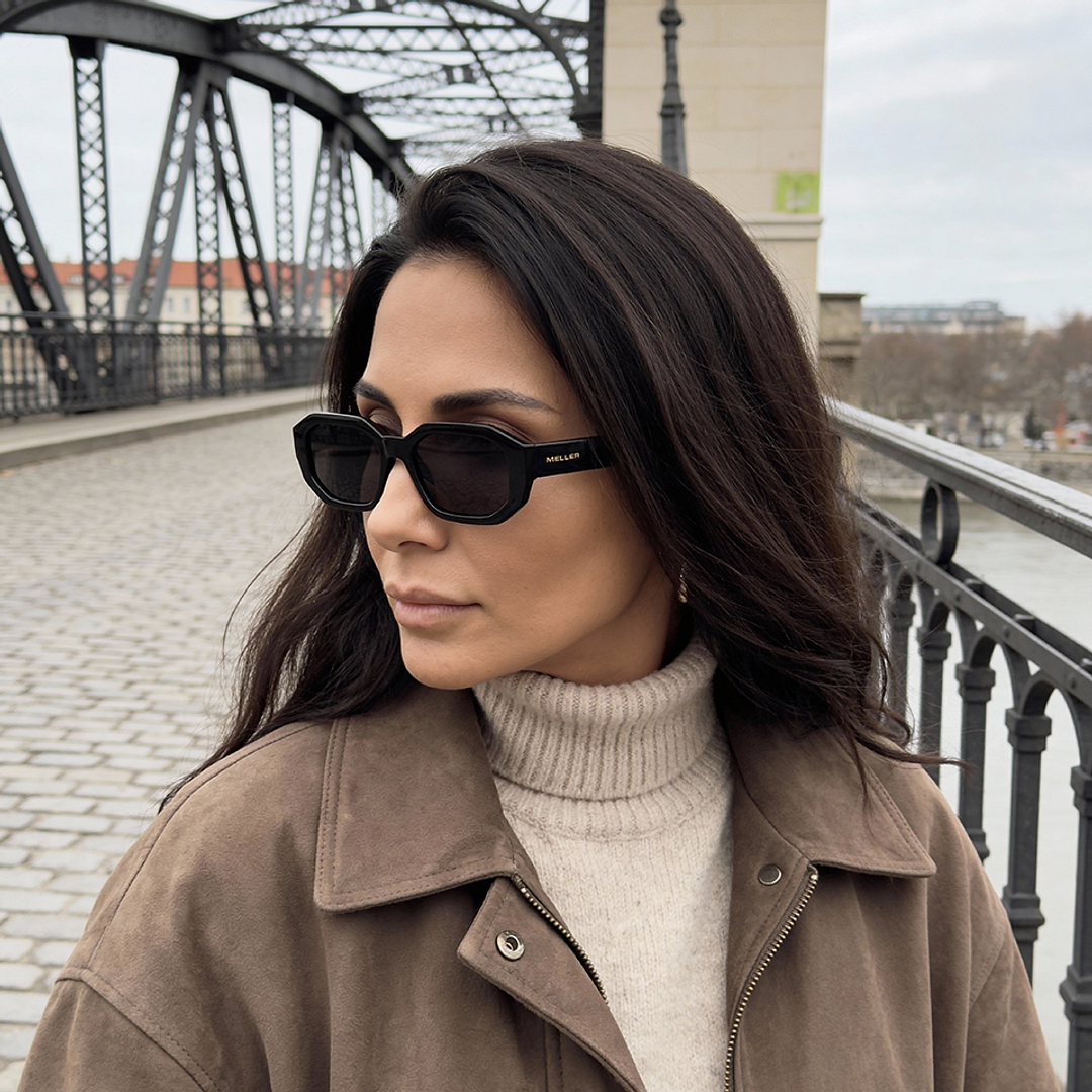 Meller Black Full Rim Geometric right side