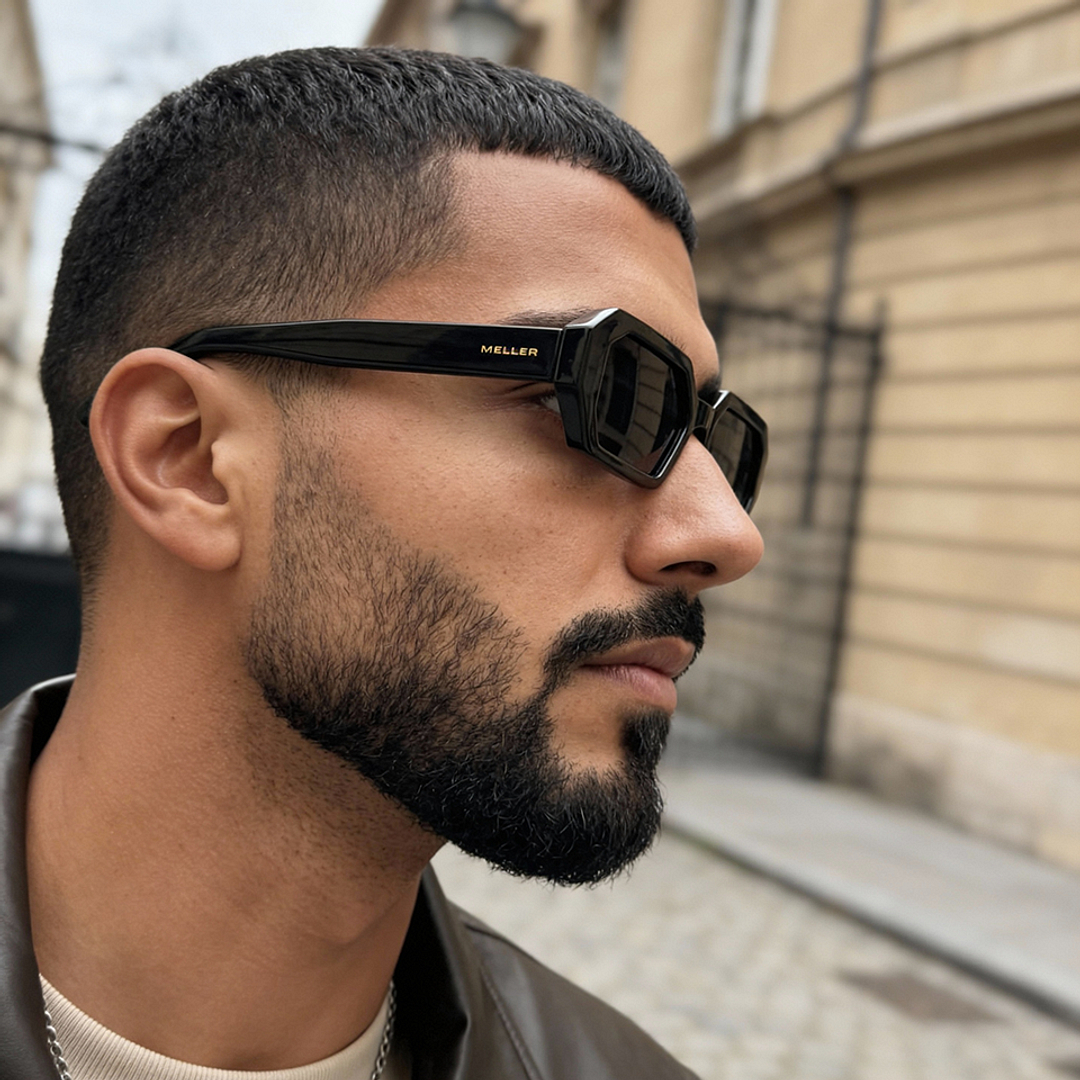 Meller Black Full Rim Geometric right side