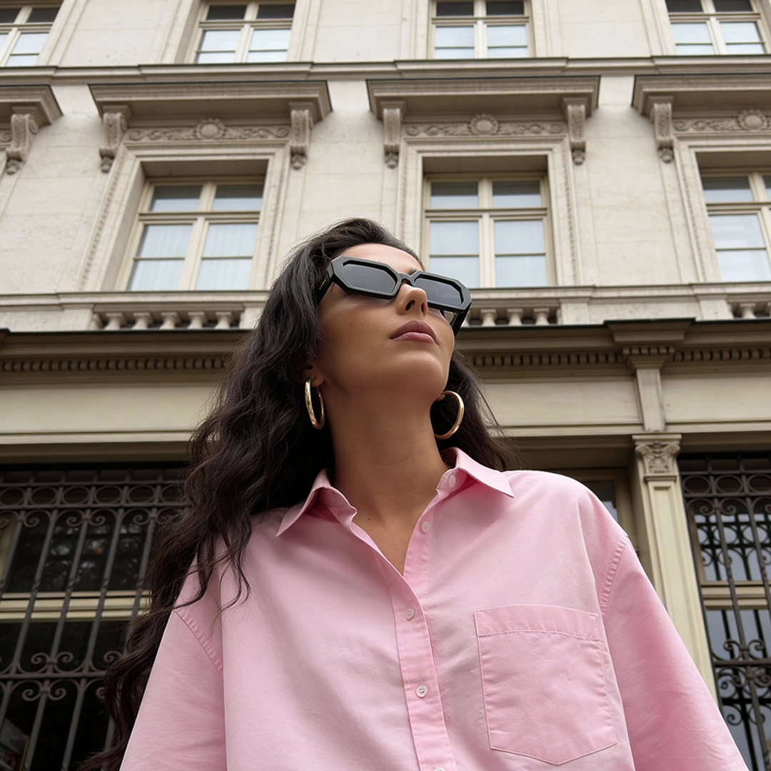 Meller Black Full Rim Geometric left side