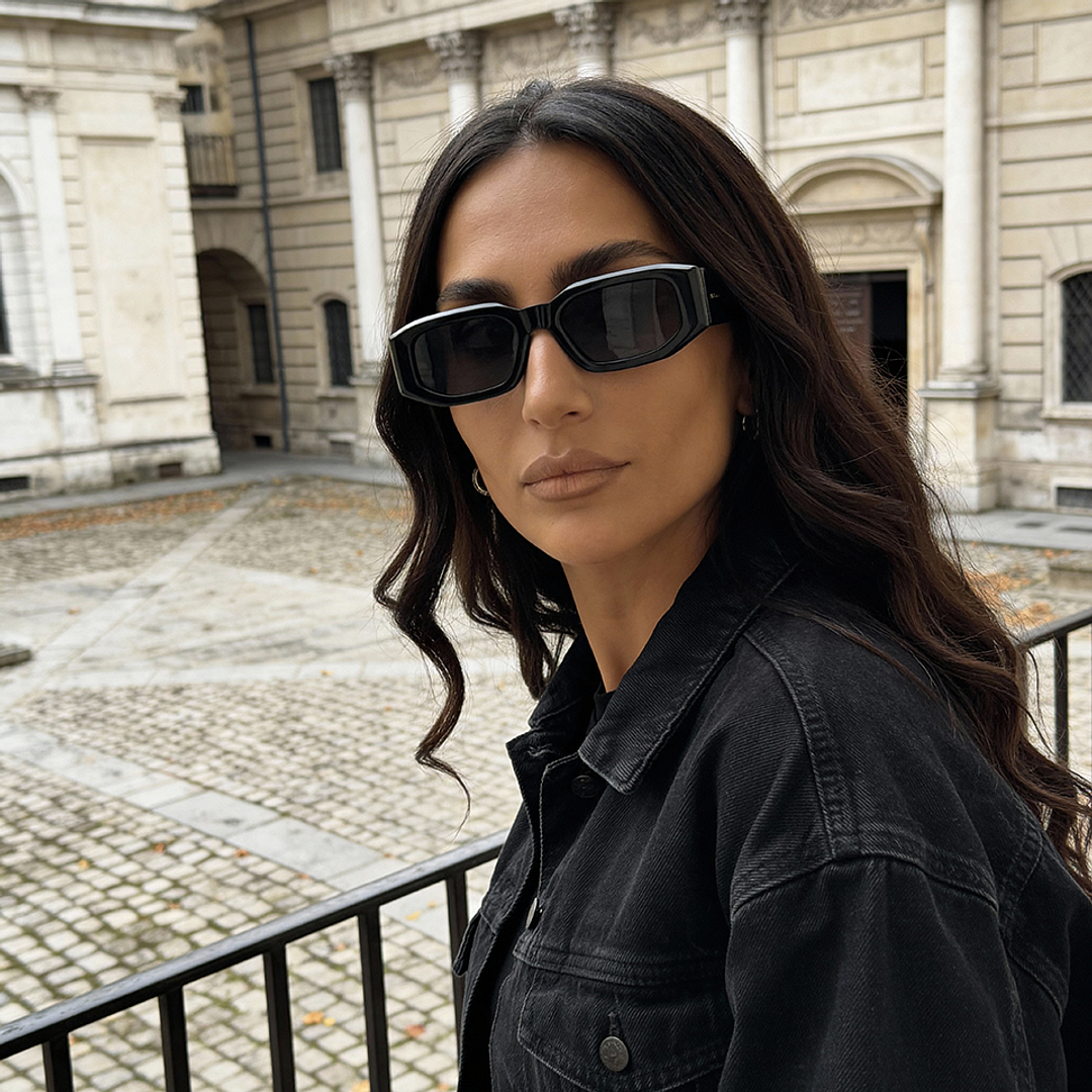 Meller Black Full Rim Geometric left side