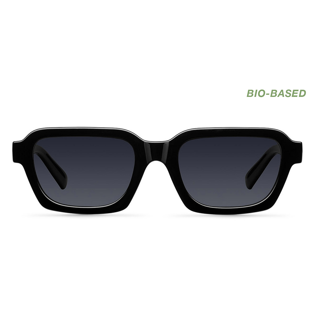 メル Grey Black Full Rim Rectangle Meller MEL S18813 Sunglasses
