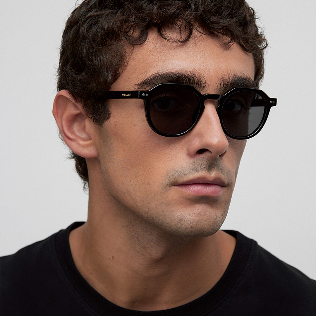 Meller Black Full Rim Round left side