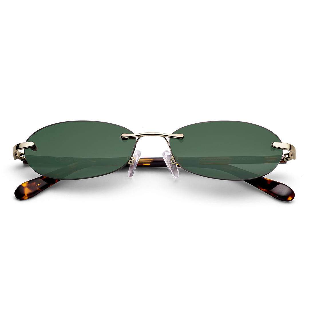 Meller Gold Rimless Oval left side