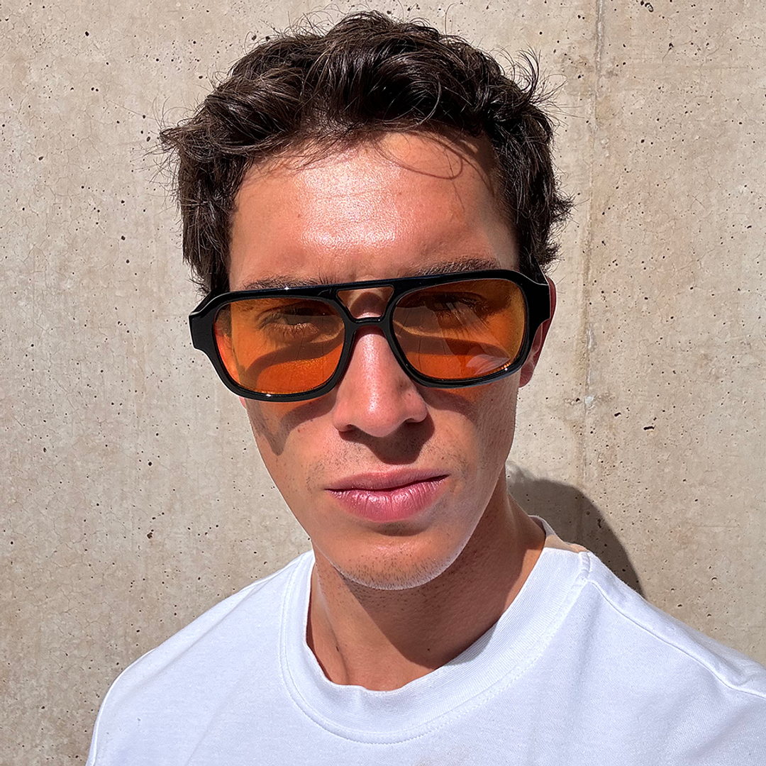 Meller Black Full Rim Square left side