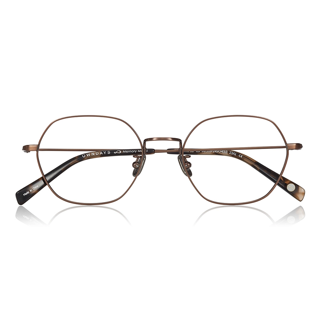 OWNDAYS | AIR Light Brown Full Rim Polygon right side