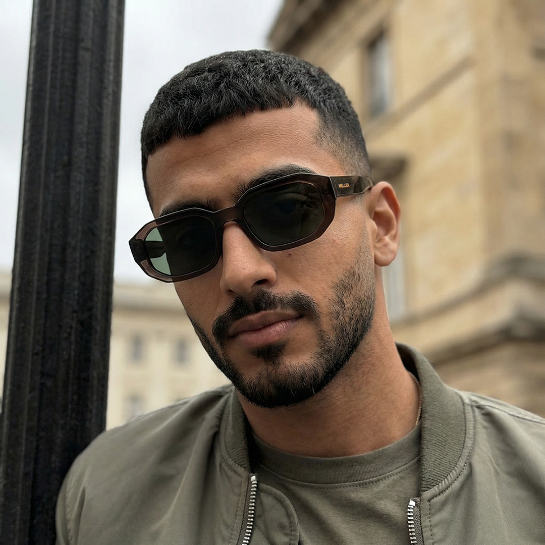 Meller Brown Full Rim Geometric left side