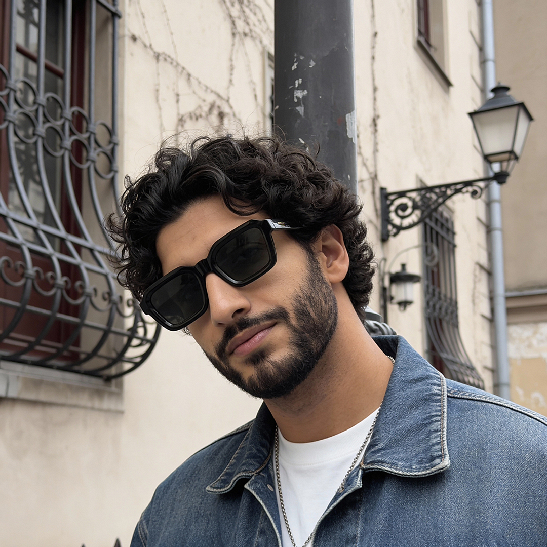 ميلر Grey حافة كاملة هندسي left side