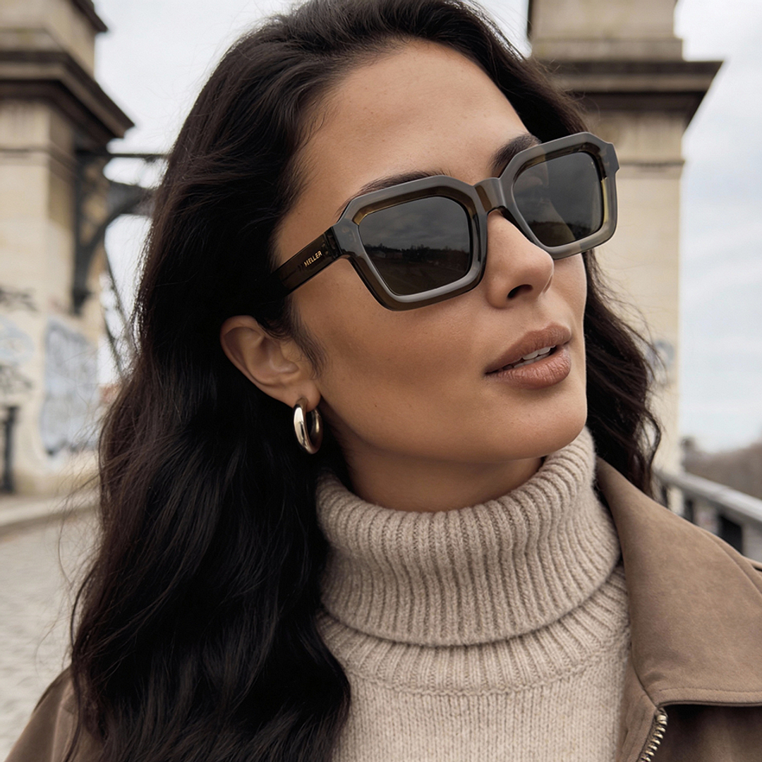 Meller Grey Full Rim Geometric left side