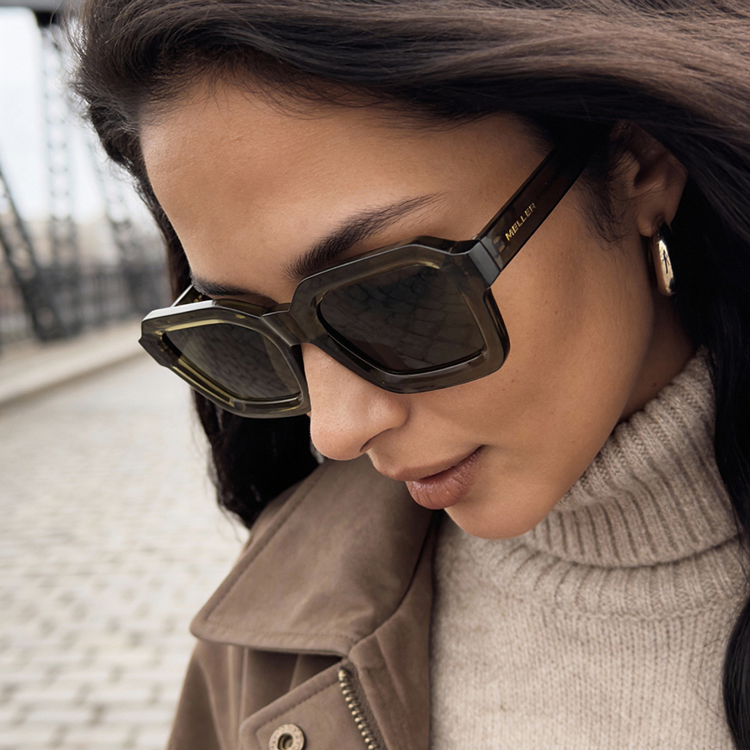 Meller Grey Full Rim Geometric left side