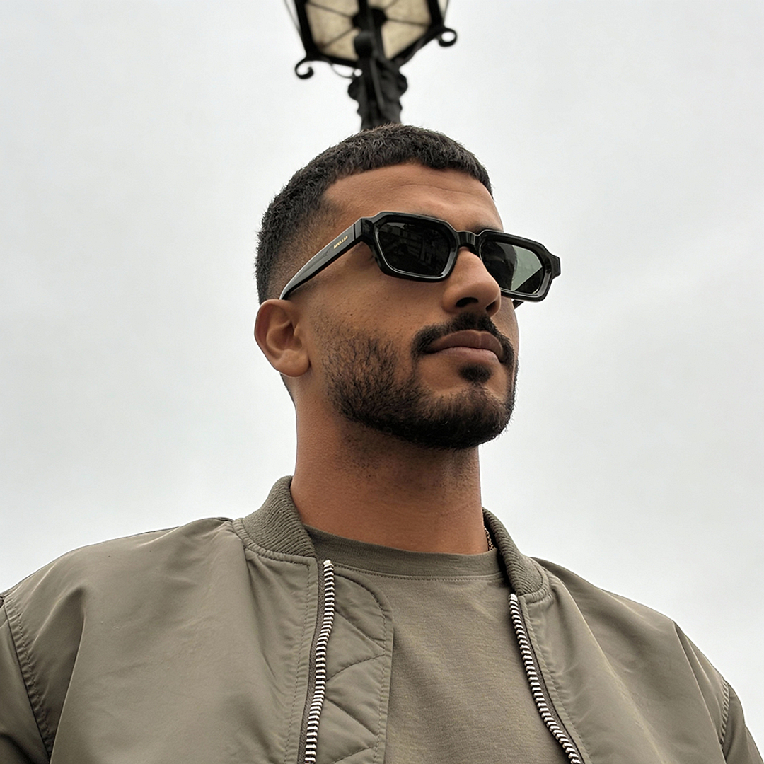 ميلر Grey حافة كاملة هندسي left side