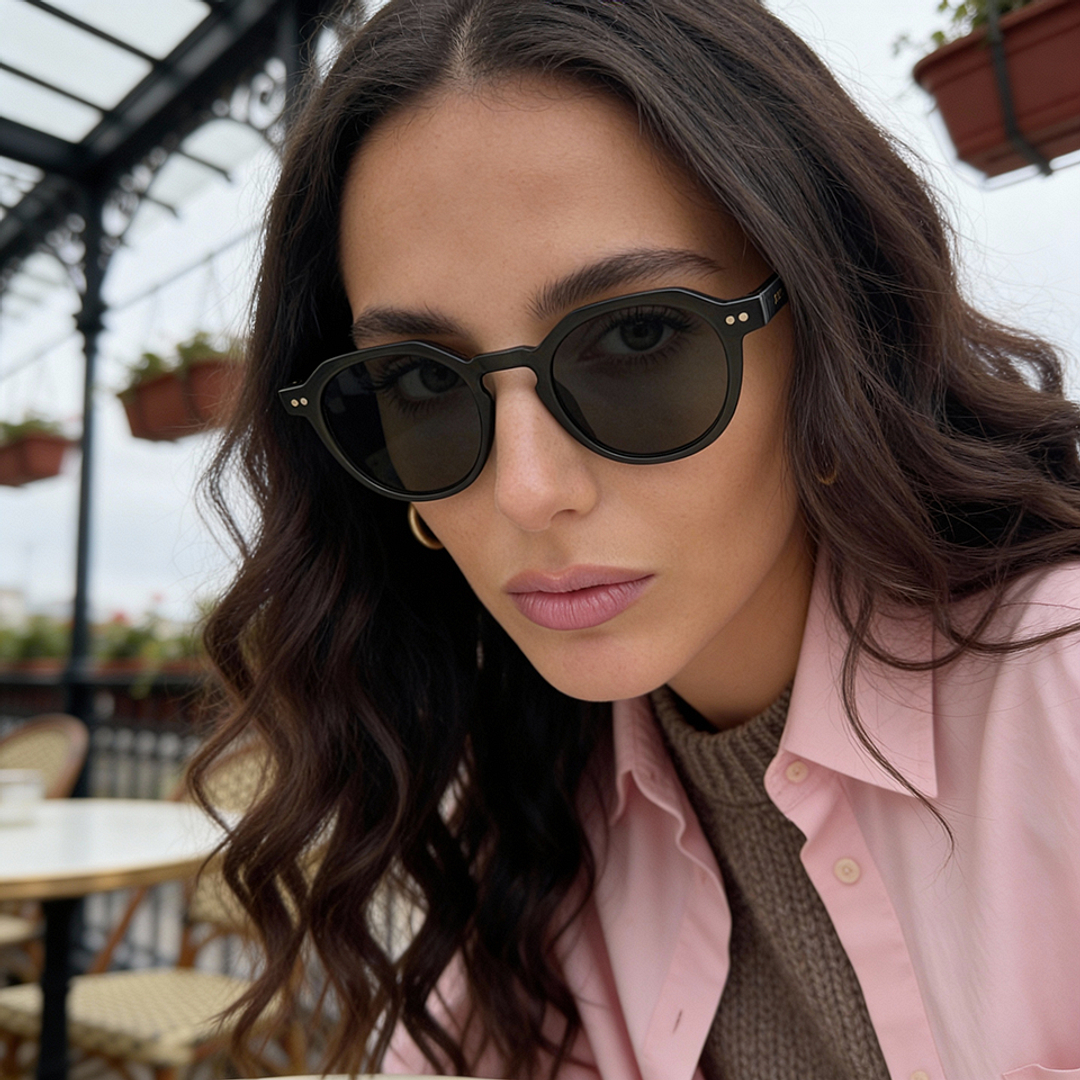 Meller Grey Full Rim Round left side