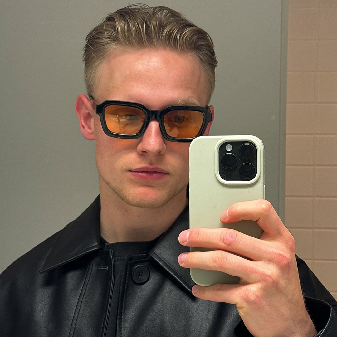 Meller Black Full Rim Geometric left side