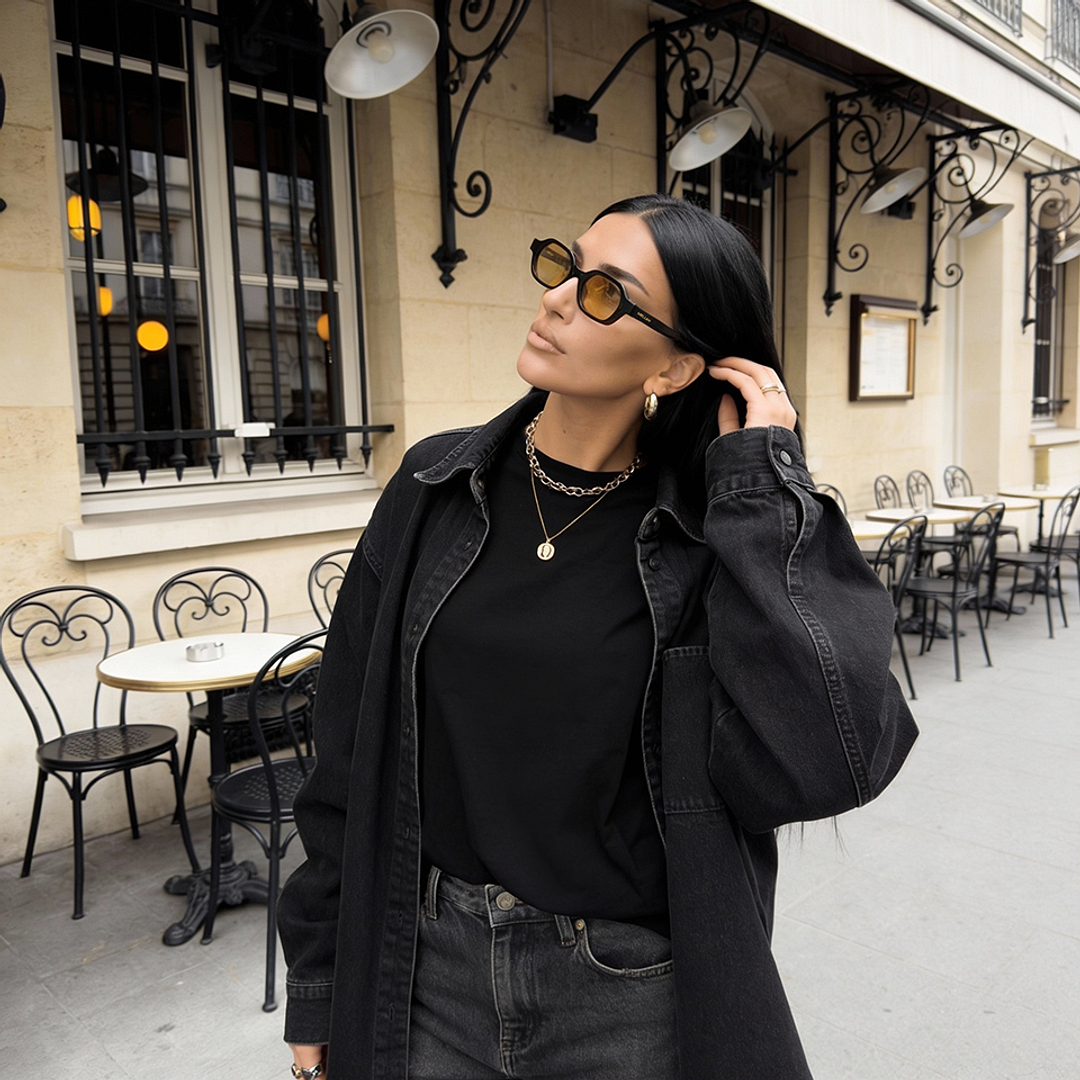 ميلر أسود حافة كاملة هندسي left side