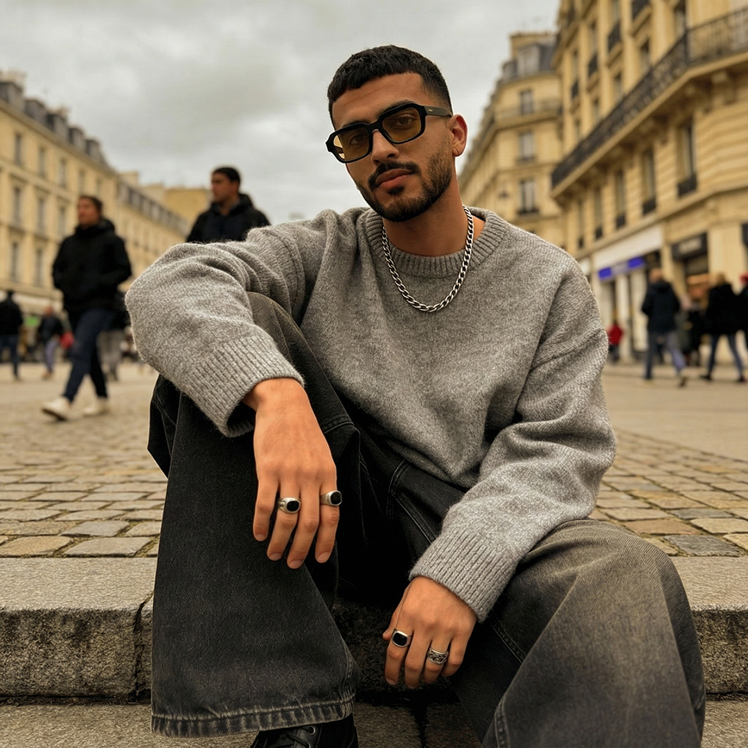 Meller Black Full Rim Square left side