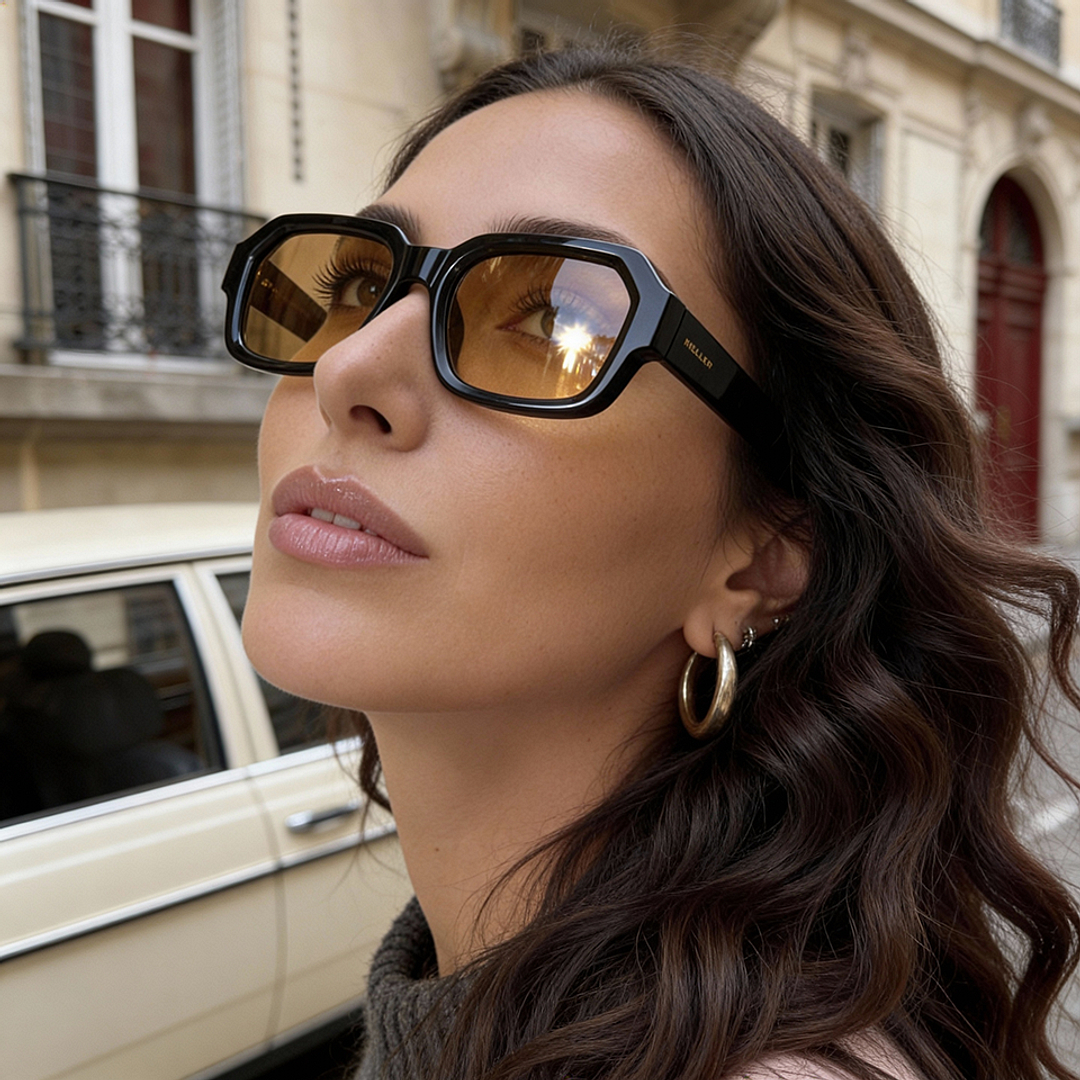 Meller Black Full Rim Square left side