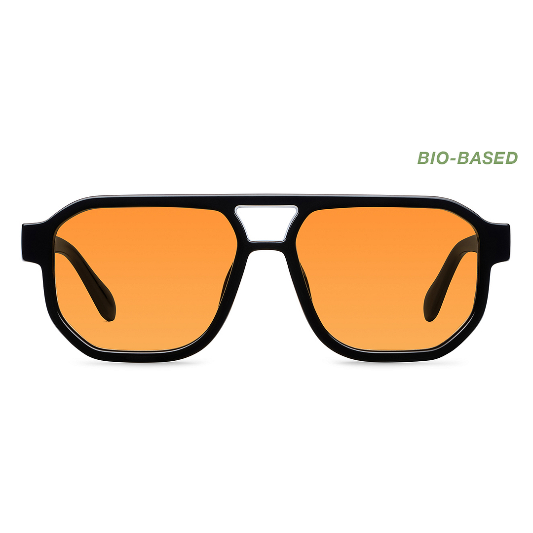 Orange Black Full Rim Square Meller MEL S18834 Sunglasses