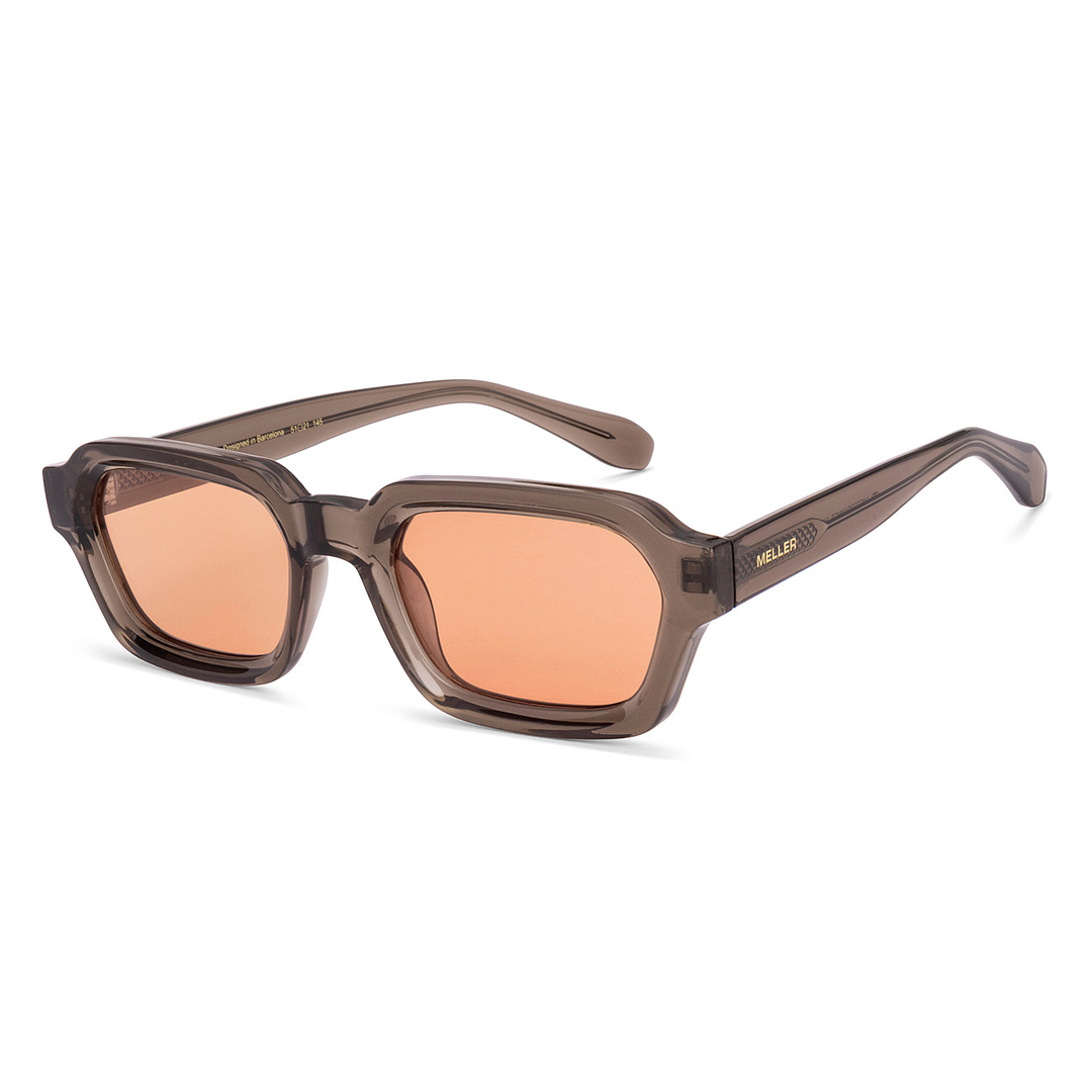 Orange Brown Full Rim Geometric Meller S18835 Polarized Sunglasses