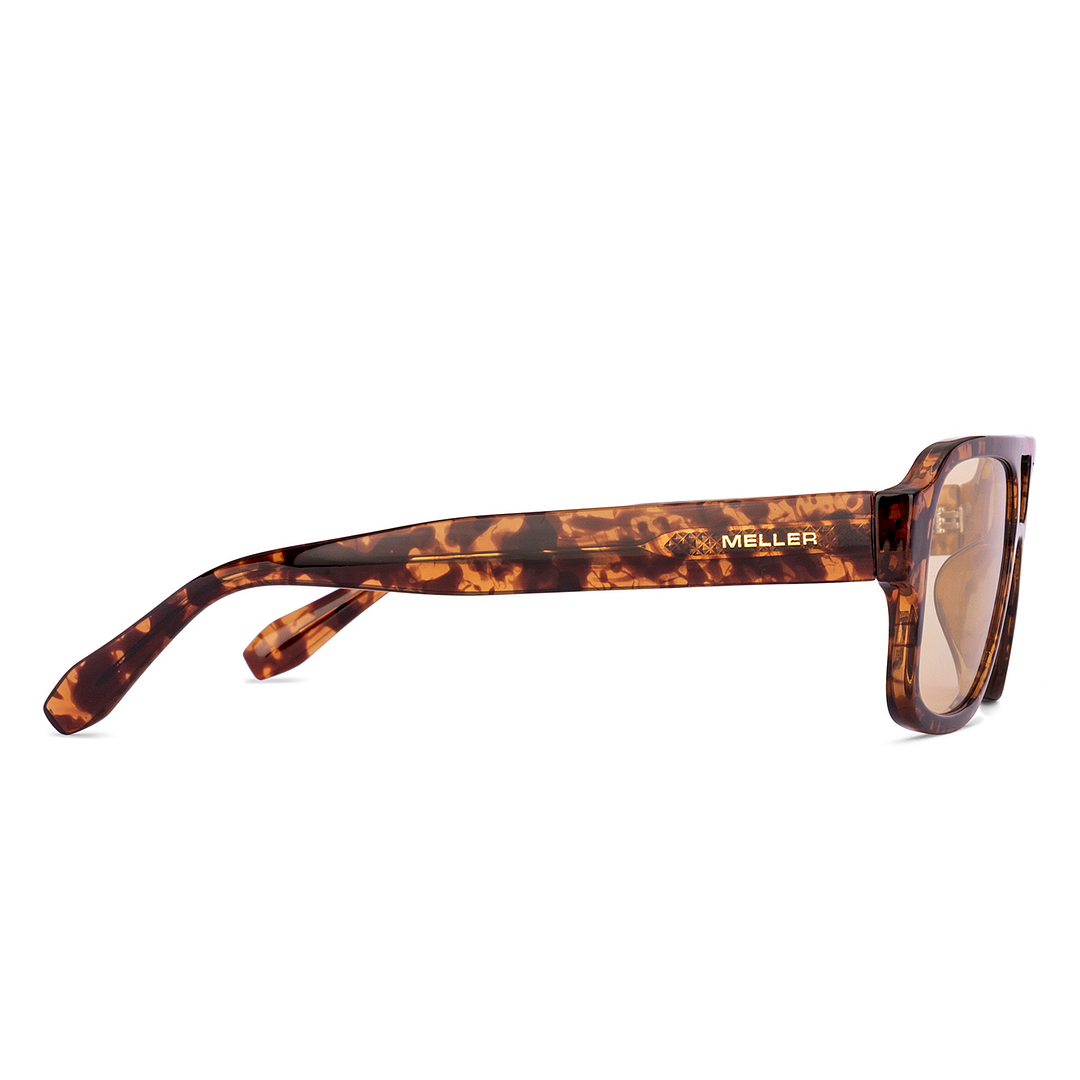 Meller Brown Tortoise Full Rim Rectangle left side