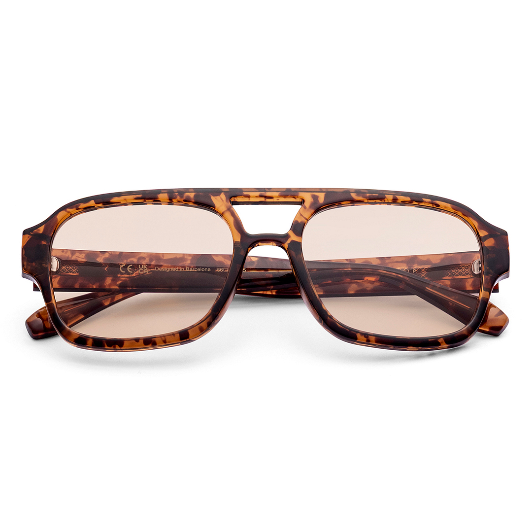 Meller Brown Tortoise Full Rim Rectangle left side