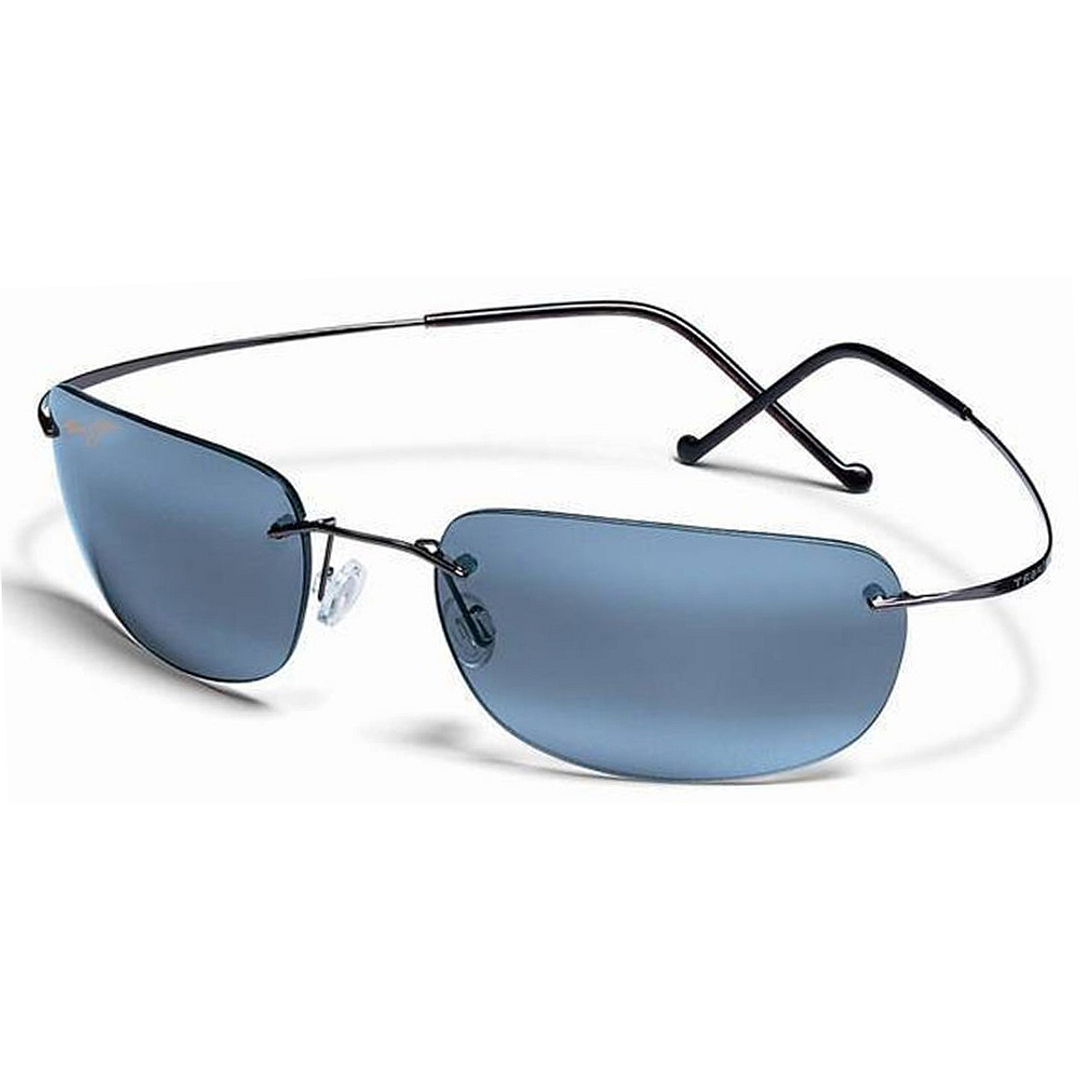 BRANDED Mid Gunmetal Rimless Rectangle left side