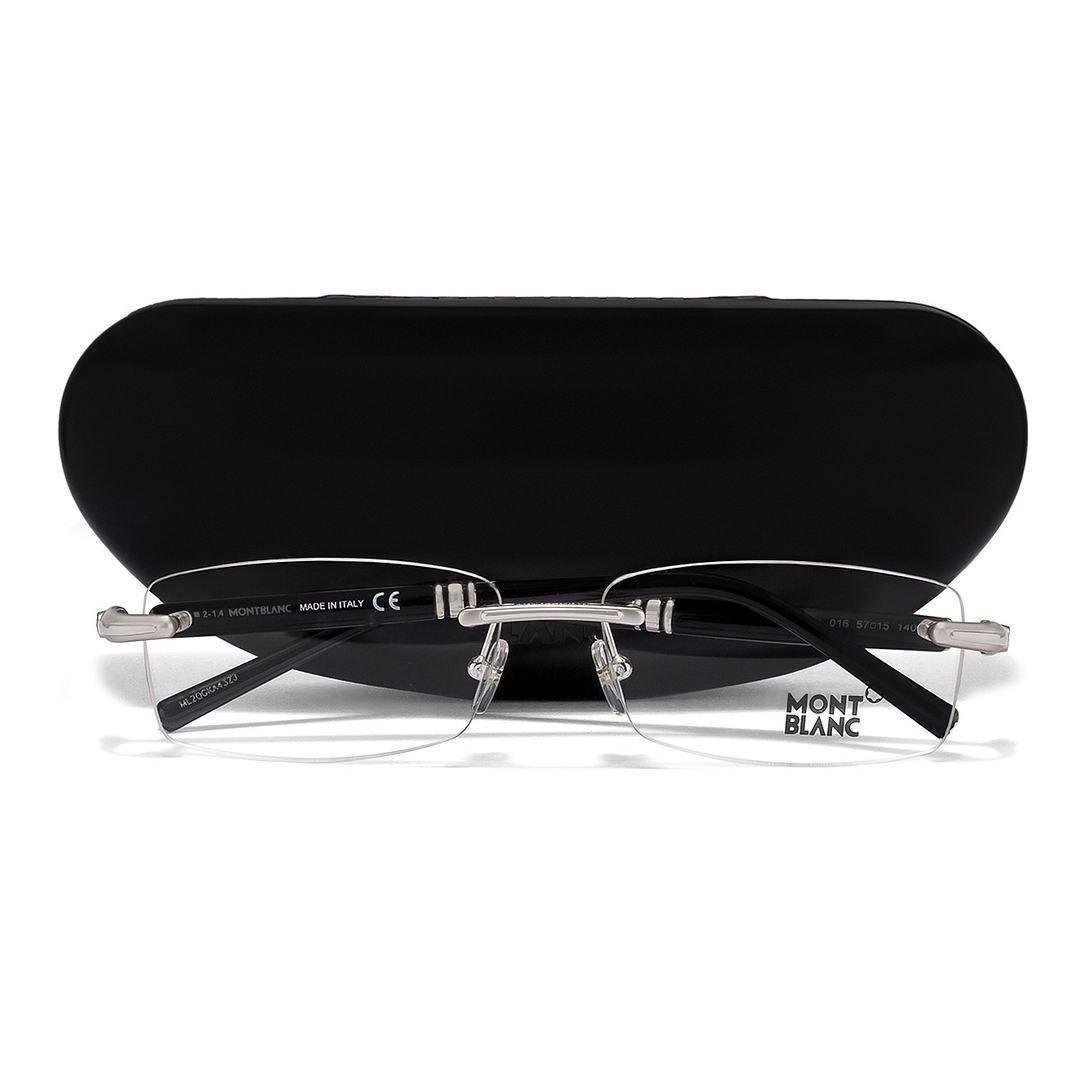 【monmon】 Buy Mont Blanc MB0474 Large Size:57 Matte Silver Black 16 Unisex