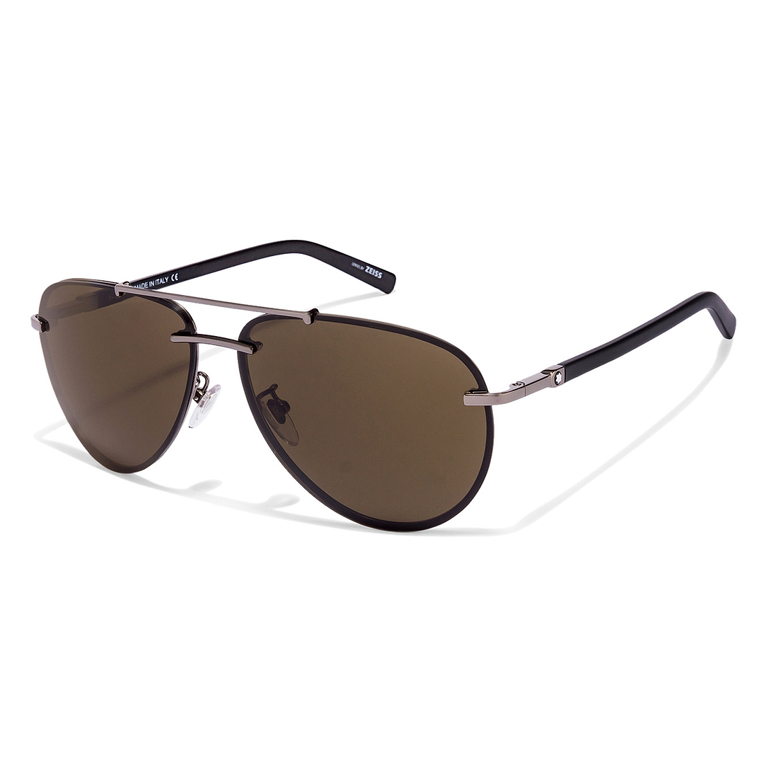 Mont Blanc Mid Gunmetal Full Rim Aviator right side