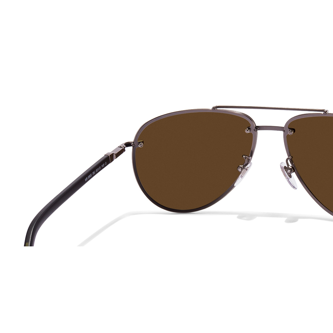 Mont Blanc Mid Gunmetal Full Rim Aviator left side